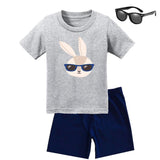 Bunny Hip Hop Shades Outfit Navy Heather Gray Shirt Daddy Me