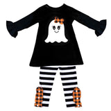 Orange Plaid Ghost Outfit Black Stripe Top And Pants