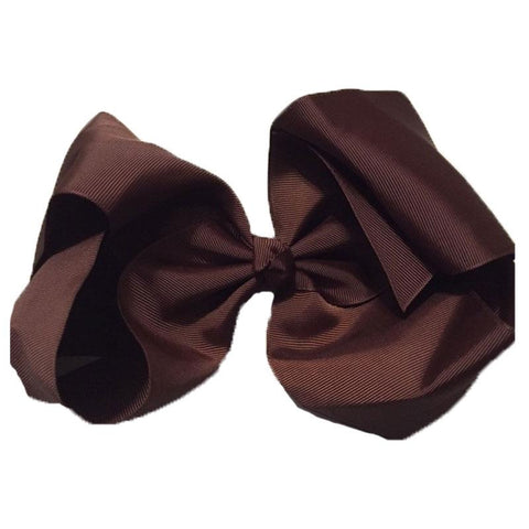8 Inch Hair Bow Brown Signature