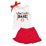 Baseball All About That Base Outfit Sparkle Tank Top And Skirt