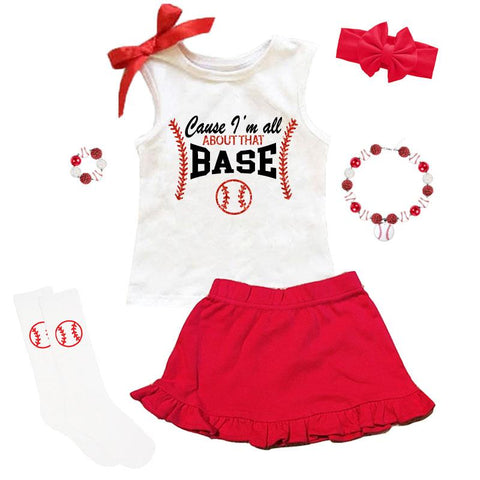 Baseball All About That Base Outfit Sparkle Tank Top And Skirt