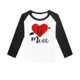 Be Mine Shirt Heart Black Raglan Mommy Me