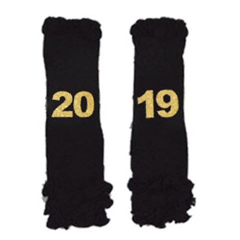 Black 2019 Leg Warmers Gold Ruffle