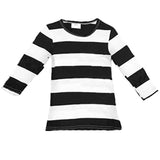 Black White Large Stripe Shirt Long Sleeve