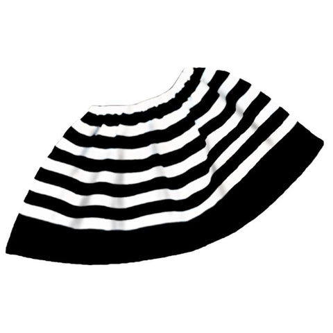 Black White Stripe Skirt Ruffle