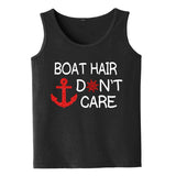 Boat Hair Dont Care Tank Top Black Red Sparkle