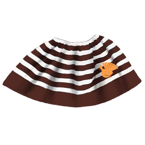Brown Stripe Turkey Skirt Orange