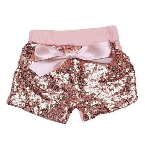 Coral Sequin Shorts Bow