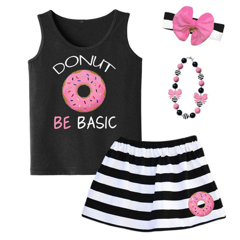 Donut Be Basic Tank Top Black Pink