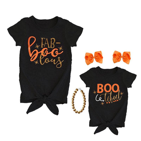 Fab Boo Lous Shirt Black Tie Gold Mommy Me