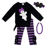 Ghost Bow Outfit Stripe Purple Tie Top And Pants