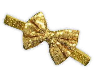 Gold Sequin Bow Gold Headband