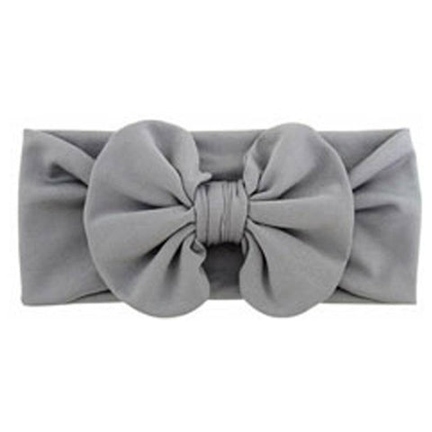 Gray Ruffle Bow Headband
