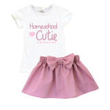 Homeschool Cutie Outfit Mauve Pink Top And Skirt