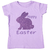 Lavender Hoppy Easter Shirt Bunny Purple Sparkle