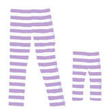 Lavender White Stripe Leggings Purple