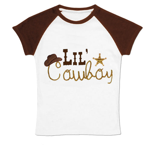 Little Cowboy Brown Raglan Shirt