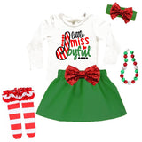 Little Miss Joyful Outfit Green Red Top And Skirt