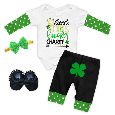 Little Miss Lucky Charm Onesie And Pants
