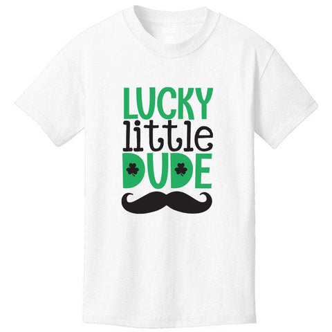 Lucky Little Dude Shirt White Short Sleeve Boy