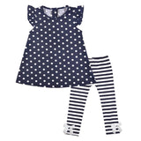 Navy Stripe Outfit Polka Dot Top And Pants