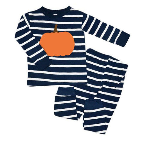 Navy Stripe Pumpkin Pajamas