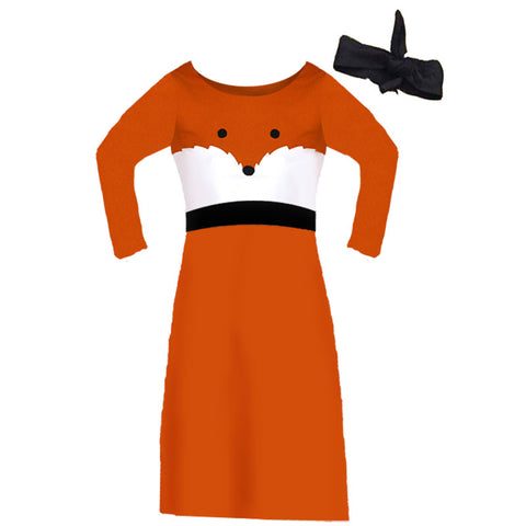 Orange Black Fox Dress