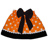 Orange Polka Dot Skirt Ric Rack Black Bow
