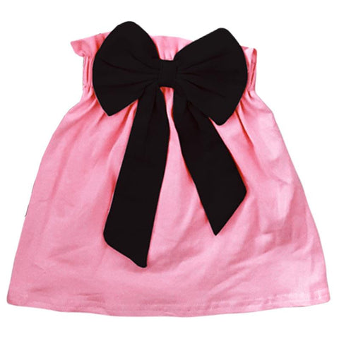 Pink Skirt Black Bow
