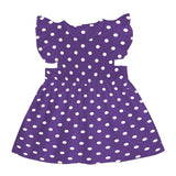 Purple Dress Polka Dot Ruffle Shoulders