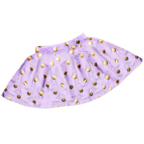 Purple Gold Skirt Polka Dot