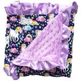Rainbow Star Unicorn Lavender Minky Blanket