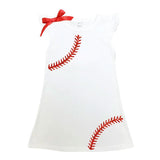 Red Sparkle Baseball Laces Tank Dress