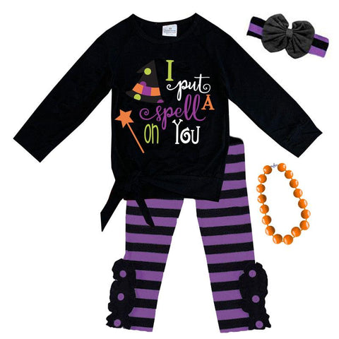 Spell On You Outfit Stripe Purple Tie Top And Pants