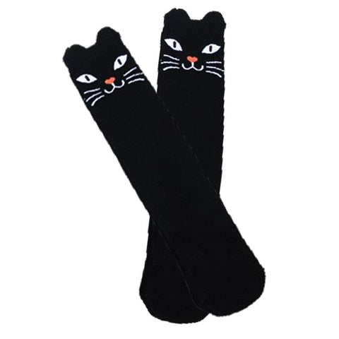 Spooky Black Cat Socks Knee High