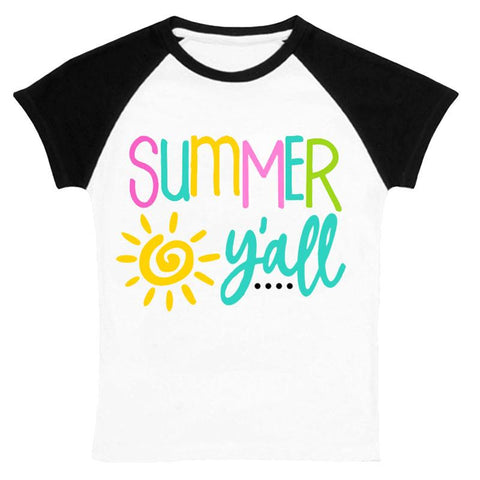 Summer Yall Shirt Mommy Me Black Raglan